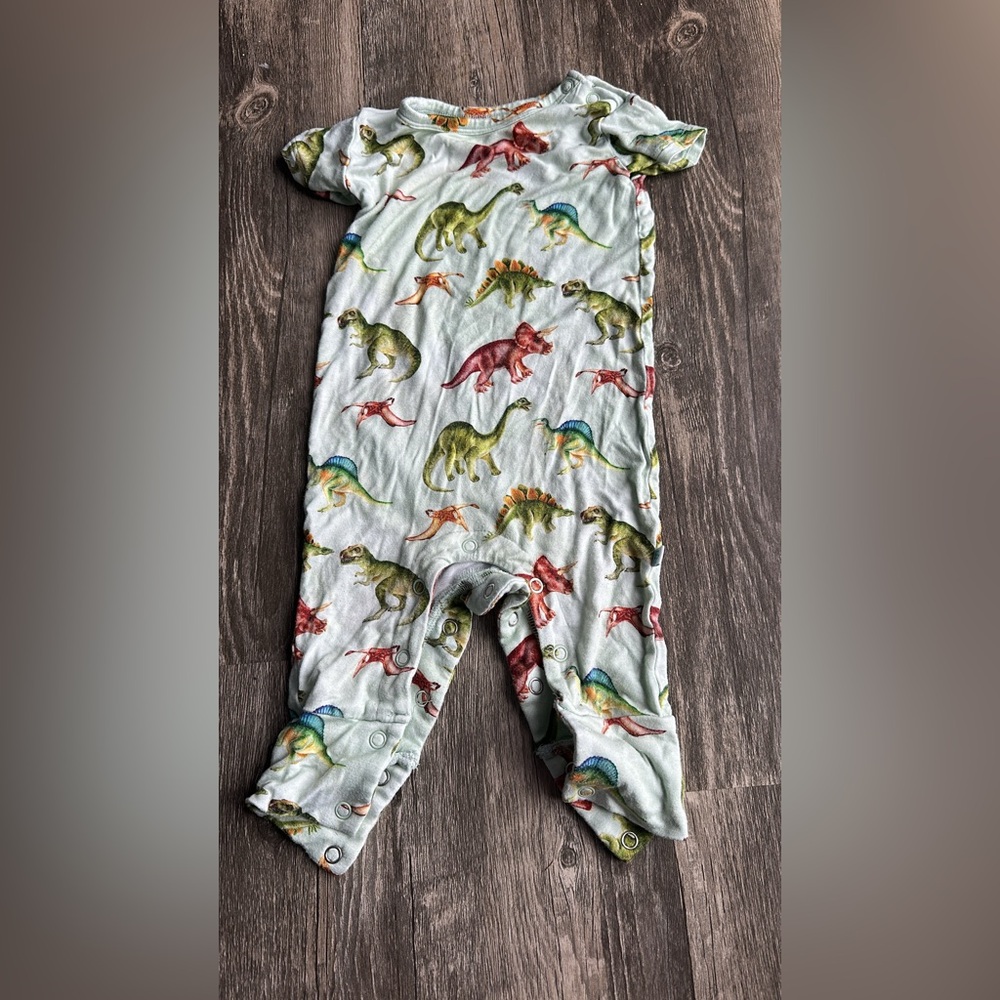 Posh Peanut Buddy Short Sleeve Romper Bamboo Dinosaurs 3-6 Months